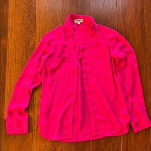 Express Pink Button-Up Blouse